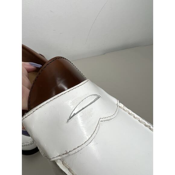 G.H. Bass & Co Weejuns Logan Colorblock Penny Loafer Brown White Men’s Size 8.5 - Picture 5 of 11